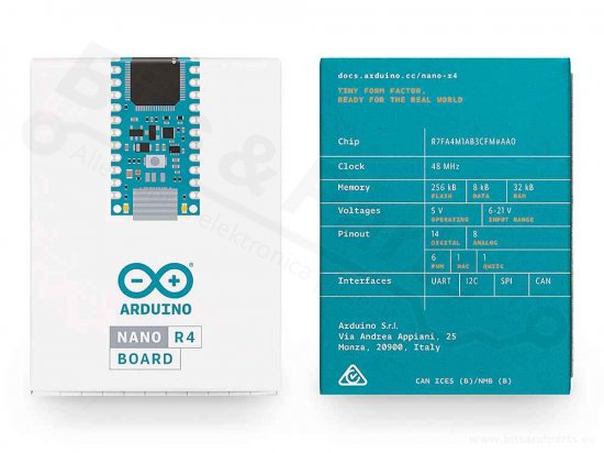 Arduino Nano R4 ABX00142 zonder voorgeïnstalleerde headerpins